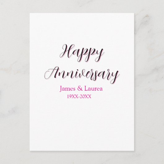シンプルな結婚記念日の名前の日付の年 mi ポストカード (正面)