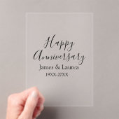 シンプルな結婚記念日の名前入りデザイン アクリル招待状 (インサイチュ (ポータブル))