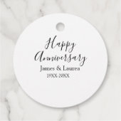 シンプルな結婚記念日の名前入り日付 フェイバータグ (裏面)