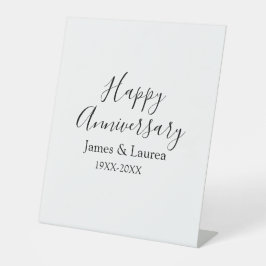 シンプルな結婚記念日の名前+日付+年 台座サイン