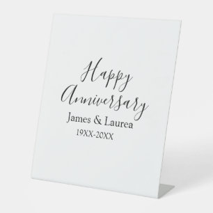 シンプルな結婚記念日の名前+日付+年 台座サイン