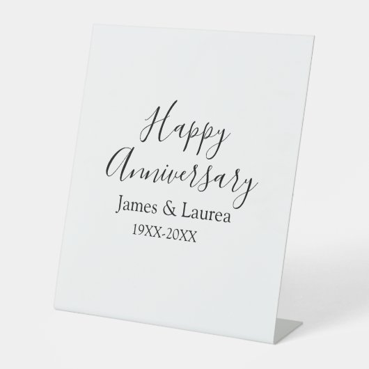 シンプルな結婚記念日の名前+日付+年 台座サイン (正面)