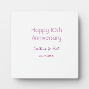 シンプルな結婚記念日10周年おめでとうグッズ フォトプラーク