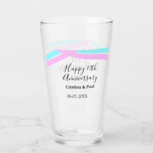 シンプルな結婚記念日 名前入り タンブラーグラス