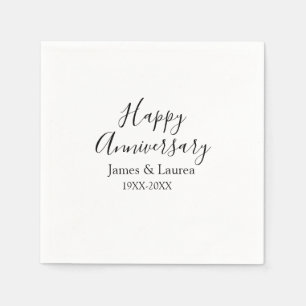シンプルな結婚記念日 名前 日付 年 スタンダードカクテルナプキン
