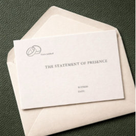 シンプルな結婚証明カード - レジストリ結婚 エンクロージャーカード