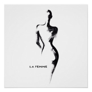シンプルな絵画 グアッシュ La Femme 01 ポスター