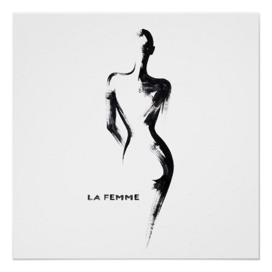 シンプルな絵画 グアッシュ La Femme 01 ポスター (正面)