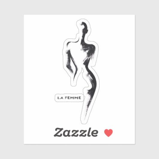 シンプルな絵画 グワッシュ La Femme 01 ポスター シール (シート)