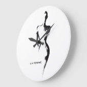 シンプルな絵画 グワッシュ La Femme 01 ポスター ラージ壁時計 (傾斜)