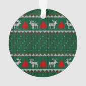 シンプルな緑のクリスマスホリデー カスタム犬写真 オーナメント (裏面)