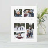 シンプルな緑のクリスマス5枚の写真コラージュ シーズンカード (スタンド正面)