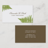 シンプルな緑のシダのエレガントな森林デザイン 名刺 (正面/裏面)