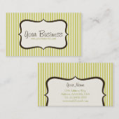 シンプルな緑のストライプの名刺 名刺 (正面/裏面)