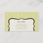 シンプルな緑のストライプの名刺 名刺 (裏面)