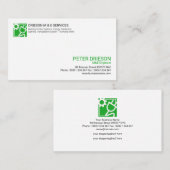 シンプルな緑のダイヤルのパワープラグの電気技師 名刺 (正面/裏面)