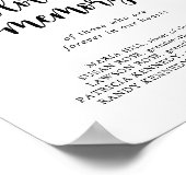 シンプルな緑のユーカリ 追悼のサイン ポスター (角)