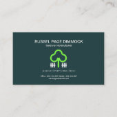 シンプルな緑の木の白人の棒杭の囲いの庭師 名刺 (正面)