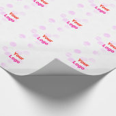 シンプルな緑の水彩抽象ロゴテキスト追加ミニ ラッピングペーパー (角)