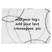 シンプルな緑の水彩抽象ロゴテキスト追加ミニ ラージペーパーバッグ (正面)