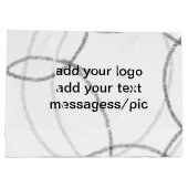 シンプルな緑の水彩抽象ロゴテキスト追加ミニ ラージペーパーバッグ (裏面)