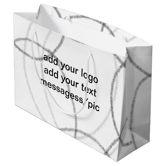 シンプルな緑の水彩抽象ロゴテキスト追加ミニ ラージペーパーバッグ (裏面アングル)