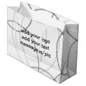 シンプルな緑の水彩抽象ロゴテキスト追加ミニ ラージペーパーバッグ (正面アングル)