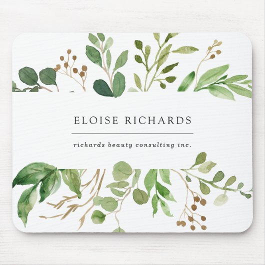 シンプルな緑の草木 マウスパッド (正面)