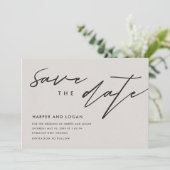 シンプルな線画の保存日付カード 招待状 (スタンド正面)