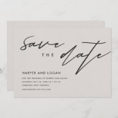 シンプルな線画の保存日付カード 招待状 (正面/裏面)