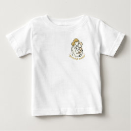 シンプルな線画の母と赤ちゃん グラテフル ママ ベビーTシャツ