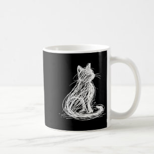 シンプルな線画の落書き猫 日本 コーヒーマグカップ