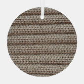 シンプルな編地、茶色のテクスチャ。 ガラスオーナメント (裏面)