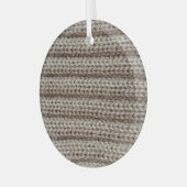 シンプルな編地、茶色のテクスチャ。 ガラスオーナメント (正面左)