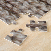 シンプルな編地、茶色のテクスチャ。 ジグソーパズル (側面)