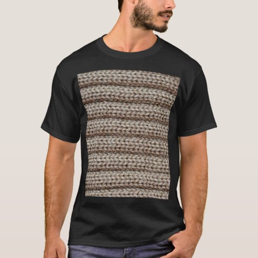 シンプルな編地、茶色のテクスチャ。 Tシャツ (正面)