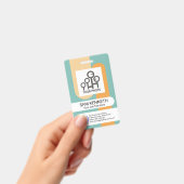 シンプルな縦ストライプの従業員写真テンプレートID バッジ (手持ち)