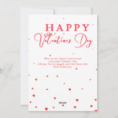 シンプルな縦向きの写真 | 赤いバレンタインデー シーズンカード (裏面)