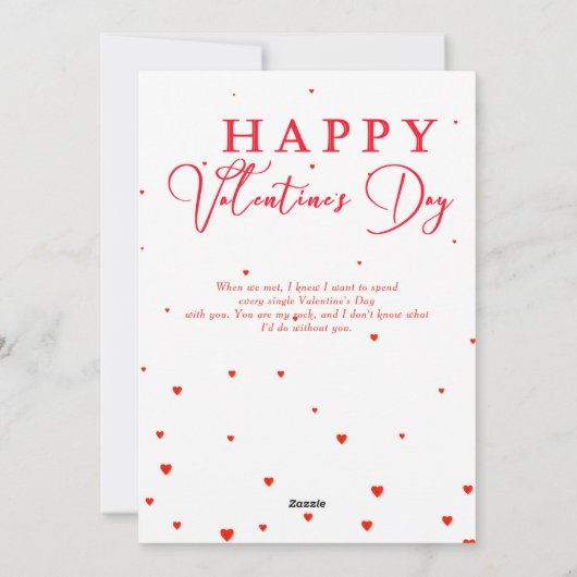 シンプルな縦向きの写真 | 赤いバレンタインデー シーズンカード (裏面)