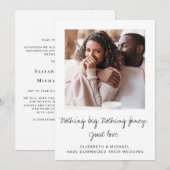 シンプルな縮小結婚式の写真での報告 (正面/裏面)