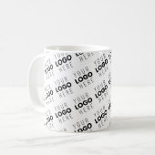 シンプルな繰り返しの対角線パターン ロゴ入れできます コーヒーマグカップ (正面左)