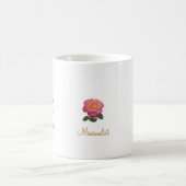 シンプルな美しいバラ コーヒーマグカップ (中央)