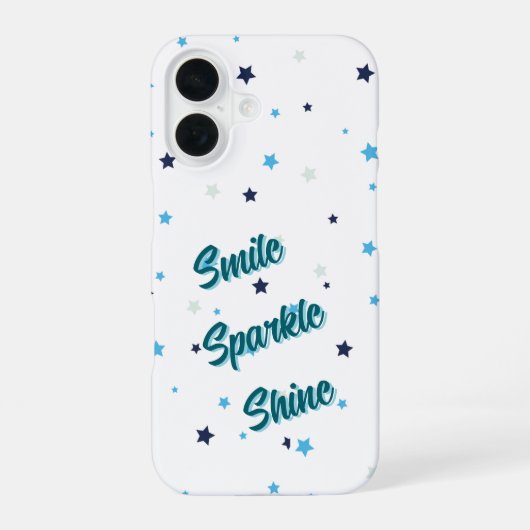 シンプルな美しさの星 - Smile Sparkle Shine iPhone 16ケース (裏面)