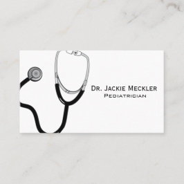 シンプルな聴診器の小児科医の名刺 名刺