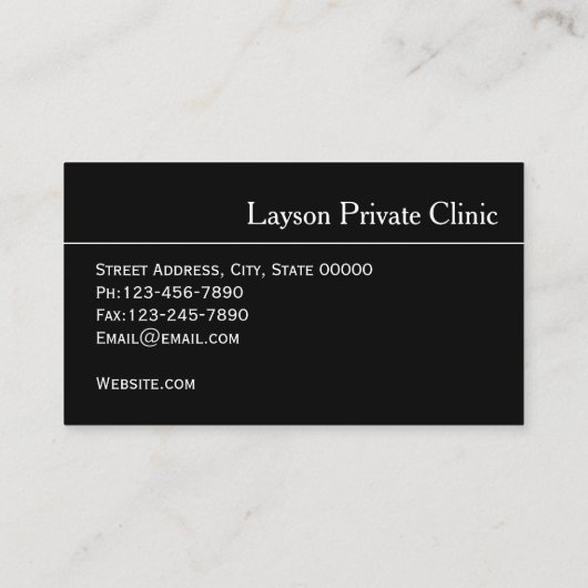 シンプルな聴診器の小児科医の名刺 名刺 (裏面)