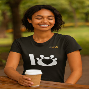 シンプルな肉球のプリントがかわいいペット愛好家向けTシャツ   Minimalist Pet Lov Tシャツ