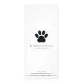 シンプルな肉球プリントのドッググルーマーサービス価格リスト ラックカード (裏面)