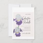 シンプルな脚本の花のデザインの Save the Date 招待状 (裏面)