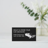 シンプルな自動車整備士の名刺 名刺 (スタンド正面)