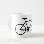シンプルな自転車のシルエット コーヒーマグカップ (正面左)
